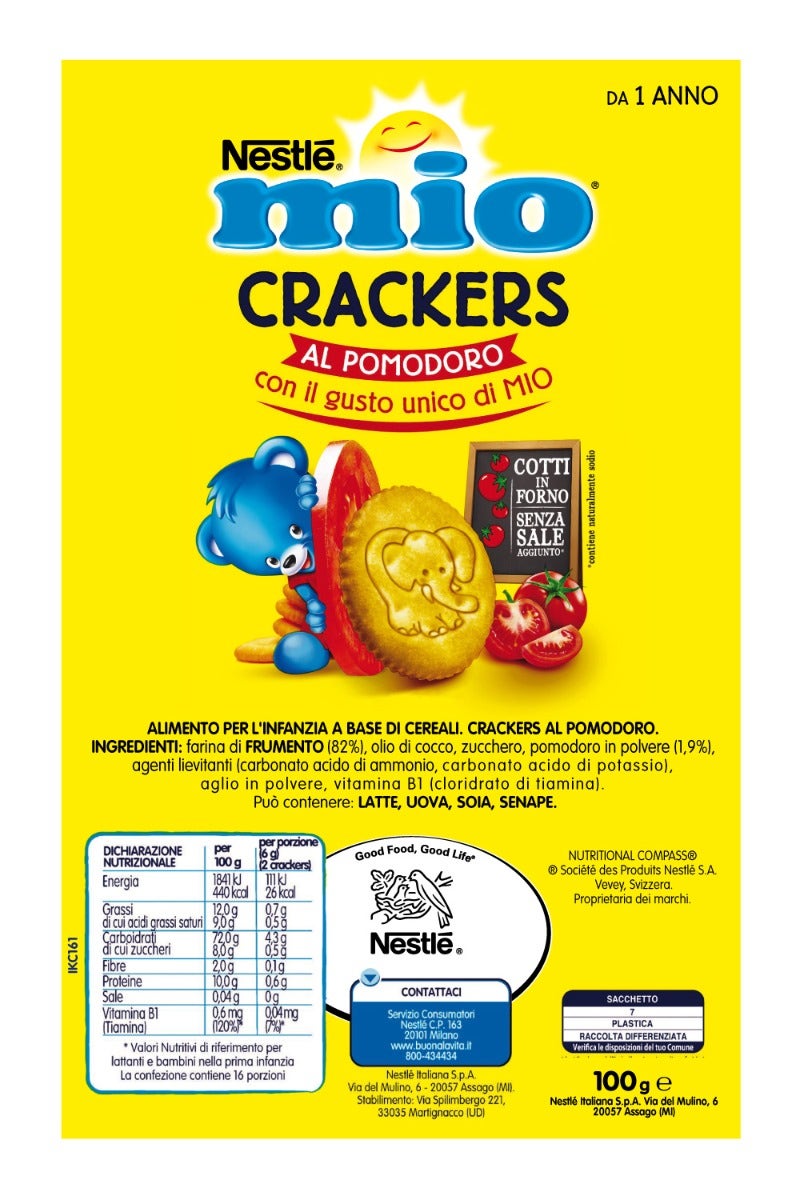 Nestlè Mio Snack Crackers Con Tomate Para Bebés 1 Año + 100g-4