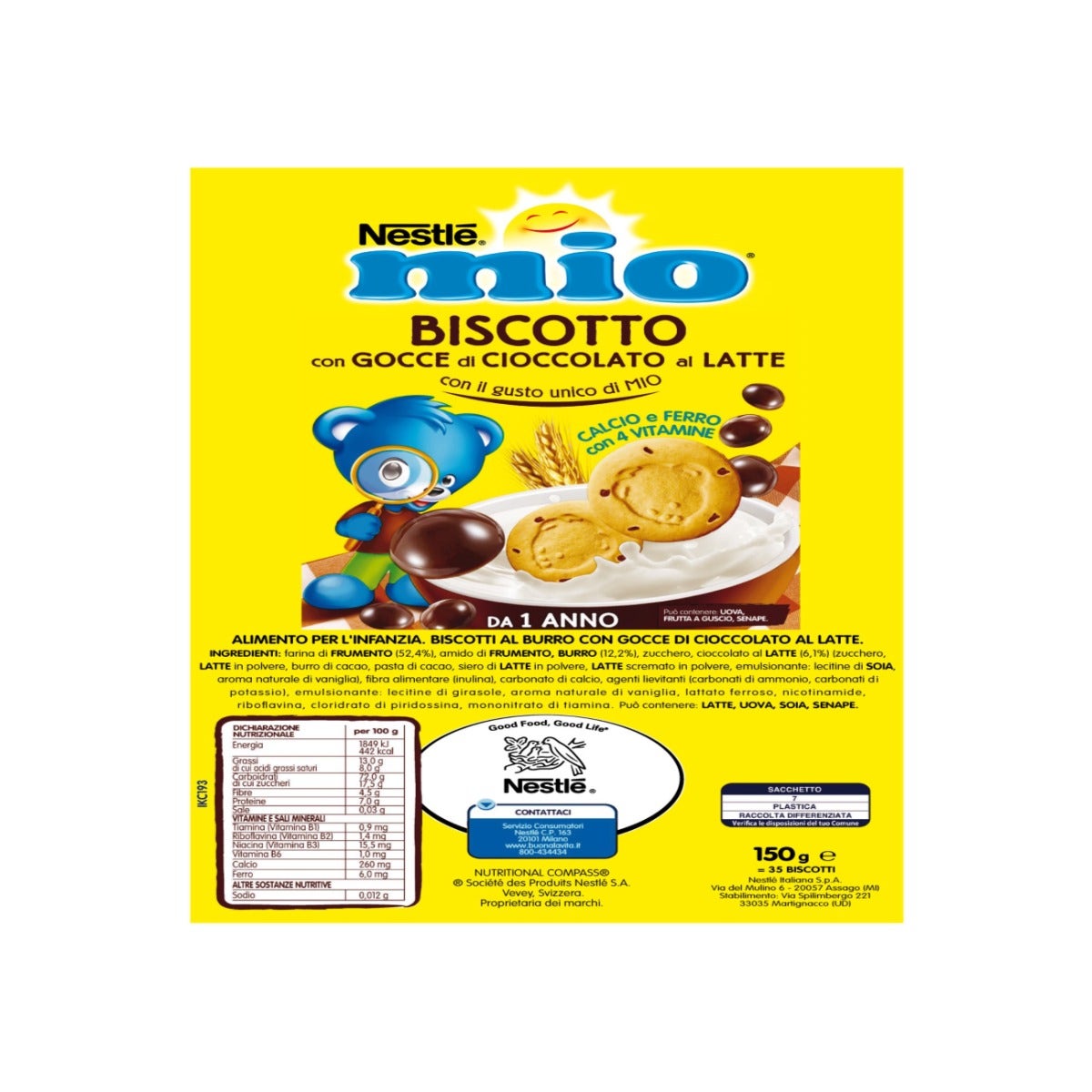 Nestlè Mio Galleta Chips De Chocolate Con Leche 150g 1 Año+-3