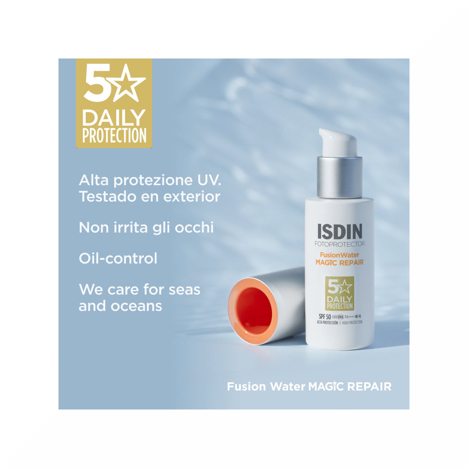 Isdin Fotoprotector Fusion Water Magic Reparación 50ml SPF50-3