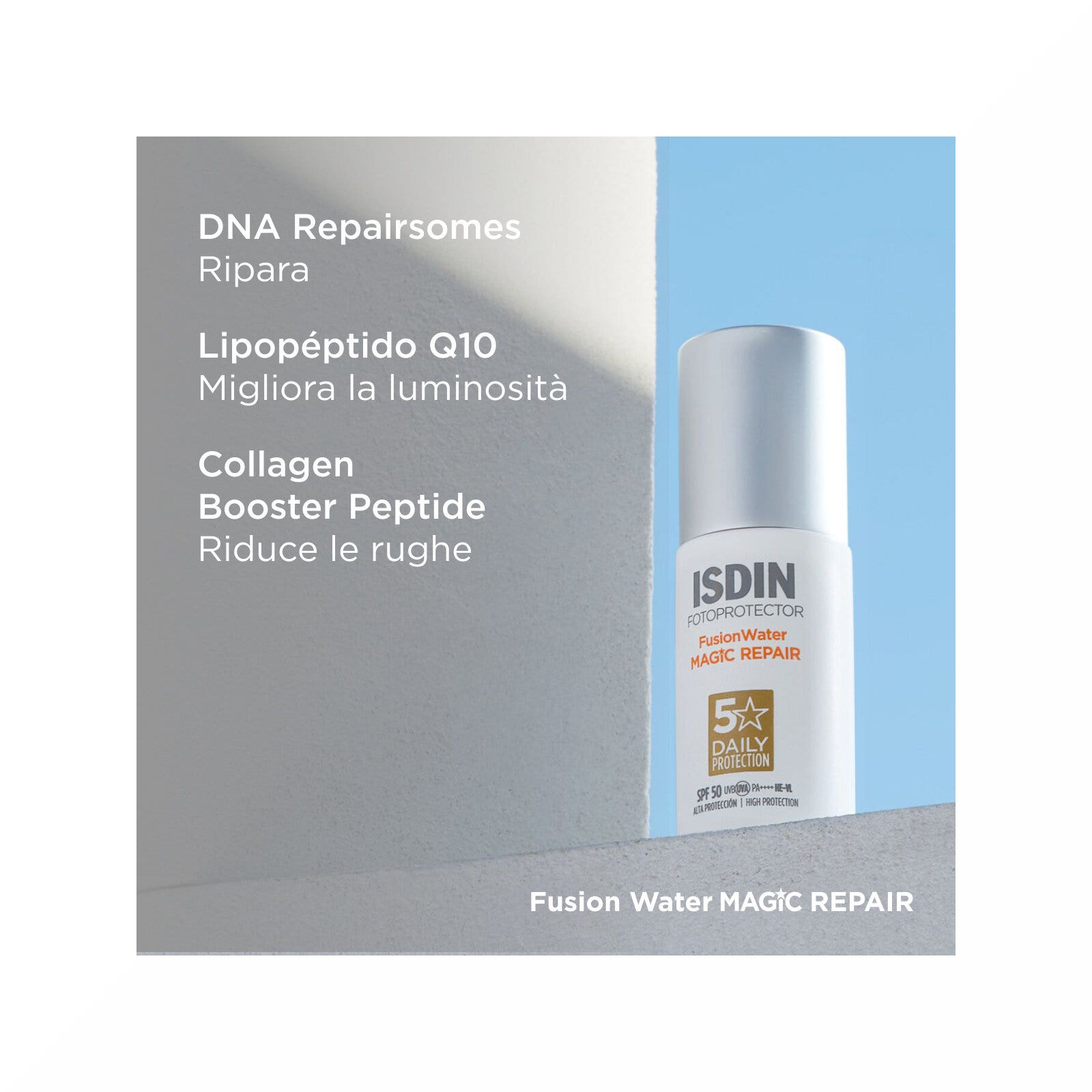 Isdin Fotoprotector Fusion Water Magic Reparación 50ml SPF50-4