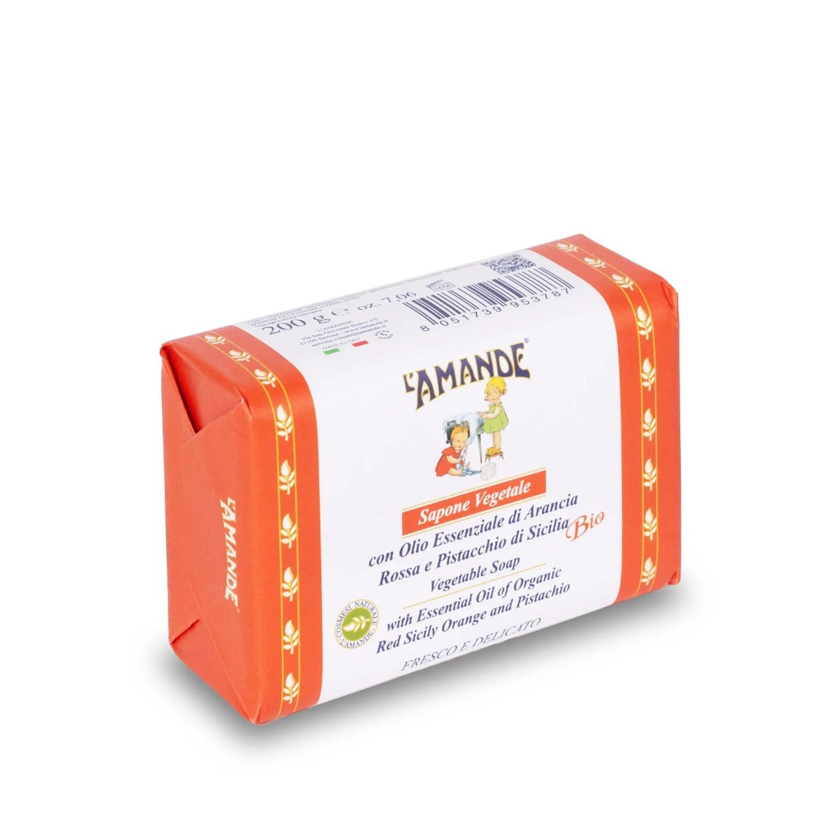 L'amande Jabón Vegetal De Naranja Roja Y Pistacho De Sicilia 200g-1