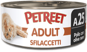 Petreet Adult Filetes de Pollo con Aceitunas Negras Comida Húmeda para Gatos Lata 70g-1