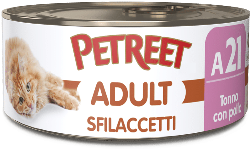 Petreet Adult Flakes Atún Con Pollo Comida Húmeda Para Gatos Lata 70g-1