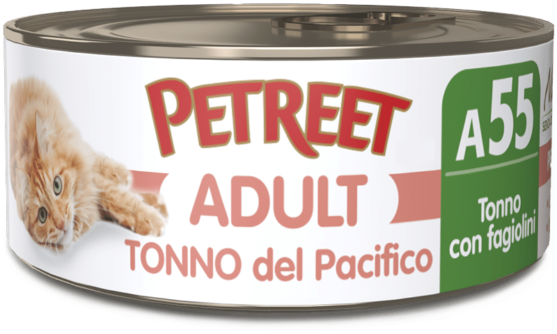 Petreet Adult Atún del Pacífico con Judías Verdes para Gatos Lata 70g-1
