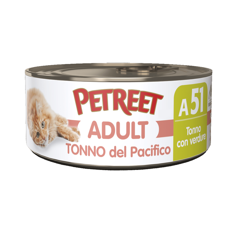 Petreet Adult Pacific Tuna Con Verduras Para Gatos Lata 70g-1
