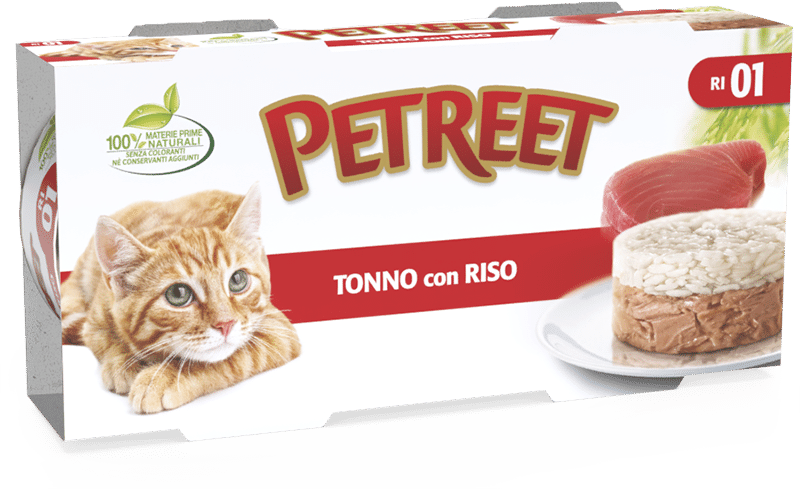 Petreet Comida Húmeda de Arroz con Atún para Gatos Adultos Lata 2x170g-1