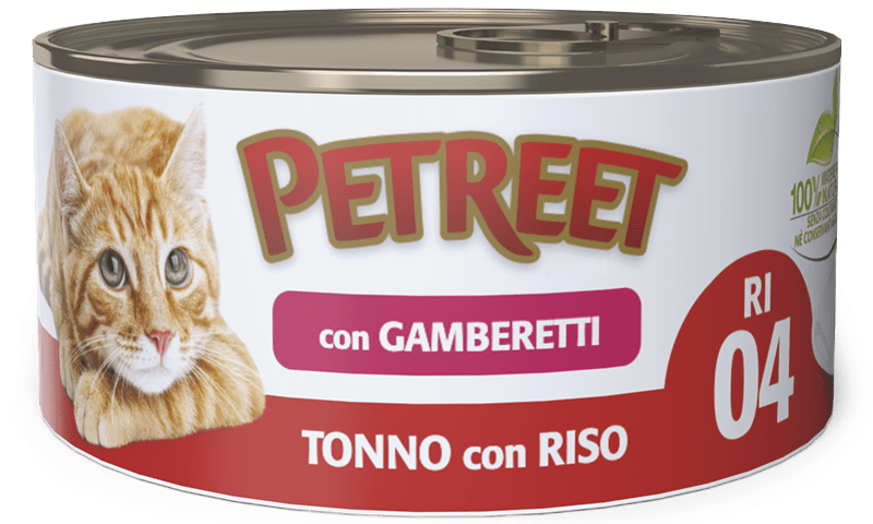 Petreet Arroz De Atún Con Gambas Comida Húmeda Para Gatos Adultos Lata 85g-1