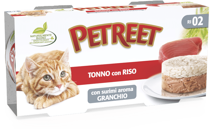 Petreet Arroz De Atún Con Surimi Sabor Cangrejo Comida Húmeda Para Gatos Adultos 2x170g-1