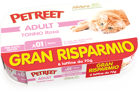 Petreet Comida Húmeda de Atún Rosa para Gatos Adultos 6x70g-1