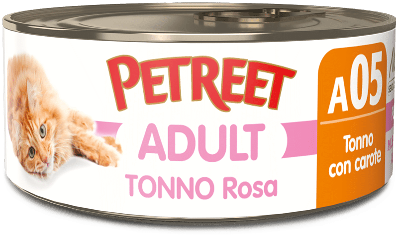 Petreet Comida Húmeda de Atún Rosa con Zanahorias para Gatos Adultos Tarro 70g-1