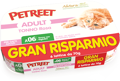 Petreet Atún Rosado Con Judías Verdes Comida Húmeda Para Gatos Adultos 6x70g-1