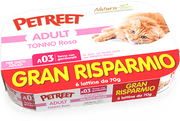 Petreet Comida Húmeda de Atún Rosa con Gambas para Gatos Adultos 6x70g-2