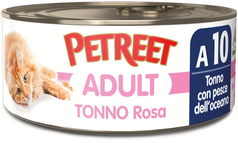 Petreet Atún Rosado con Pescado del Océano Comida Húmeda para Gatos Adultos Lata 70g-1