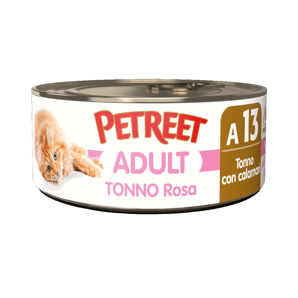 Petreet Adult Atún Rosado Con Calamares Para Gatos Lata 70g-1