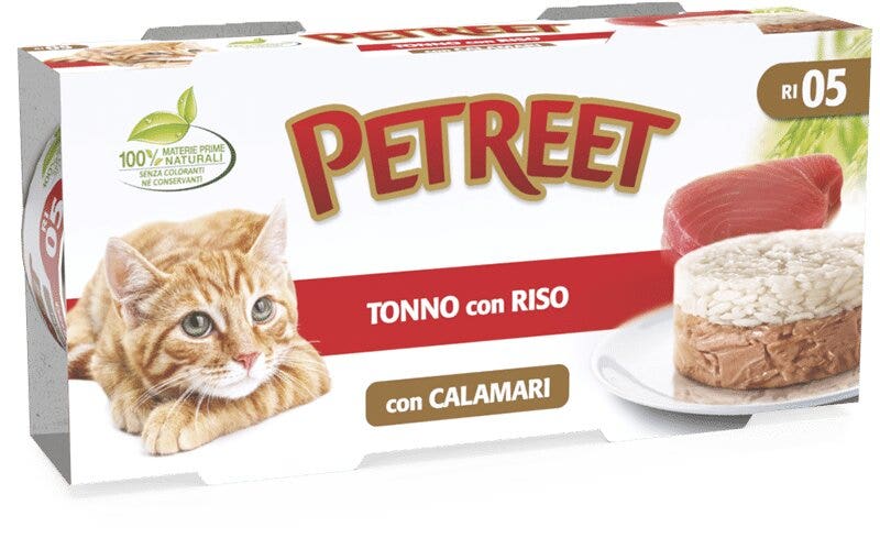 Petreet Comida Húmeda de Arroz de Atún con Calamares para Gatos Adultos 2 x170g-4