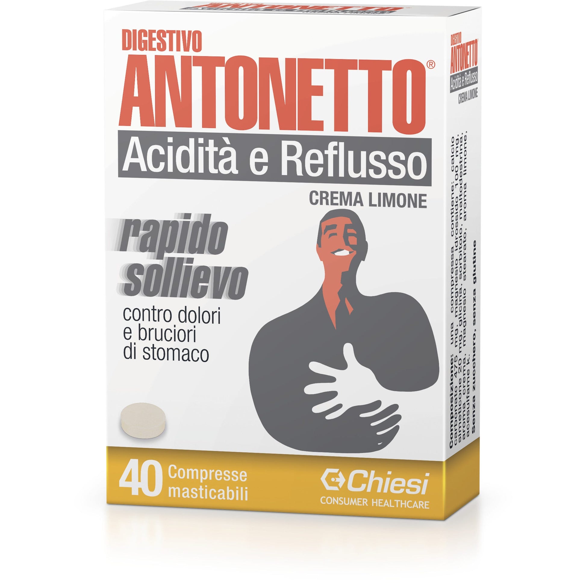 Digestivo Antonetto Acidez Y Reflujo Limón 40 Comprimidos Masticables-2