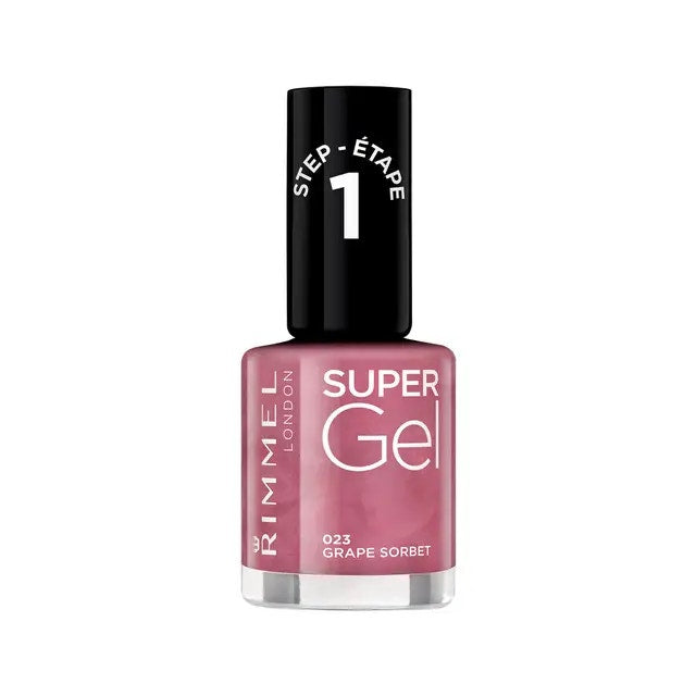 Rimmel Super Gel Esmalte de Uñas Color 023 Grape Sorbet 12ml-1
