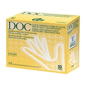 Guante quirúrgico de látex sin polvo Doc, superficie microrrugosa, tamaño 7,5, 50 pares-2