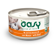 Oasy Mousse Wet Cat Con Carne Para Gatos Adultos Lata 85g-1