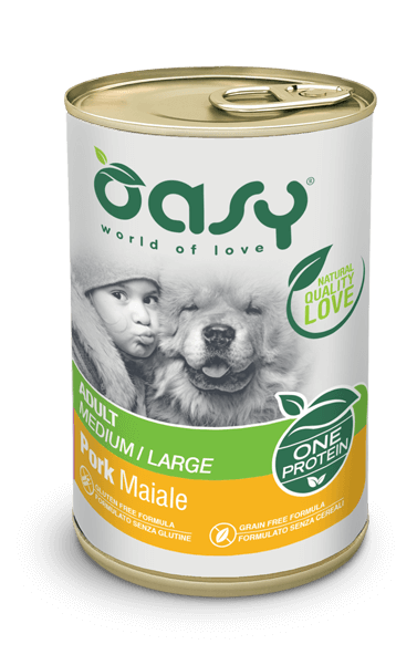 Paté De Cerdo Monoproteico Húmedo Oasy Para Perros Adultos Tamaño Mediano/Grande 400g-1