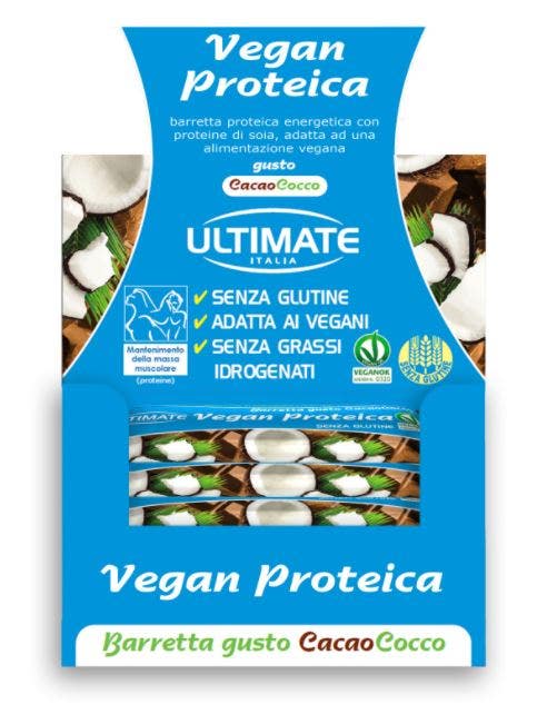 Ultimate Vegan Protein Bar Sabor Cacao / Coco 24 Piezas-2