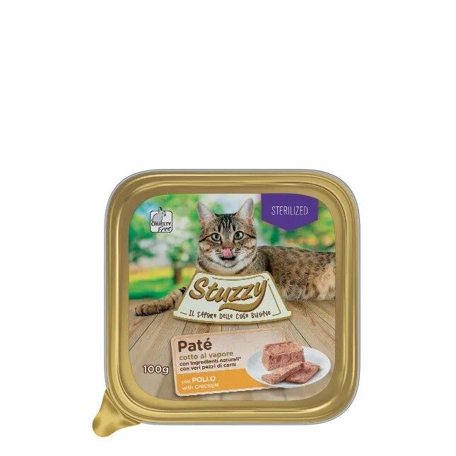 Stuzzy Paté Clásico Con Pollo Para Gatos Adultos Esterilizados Tarrina 100g-3