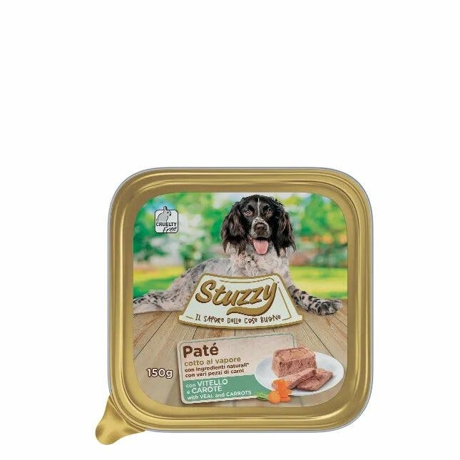Stuzzy Paté Clásico con Ternera y Zanahoria para Perros Adultos Tarrina 150g-3