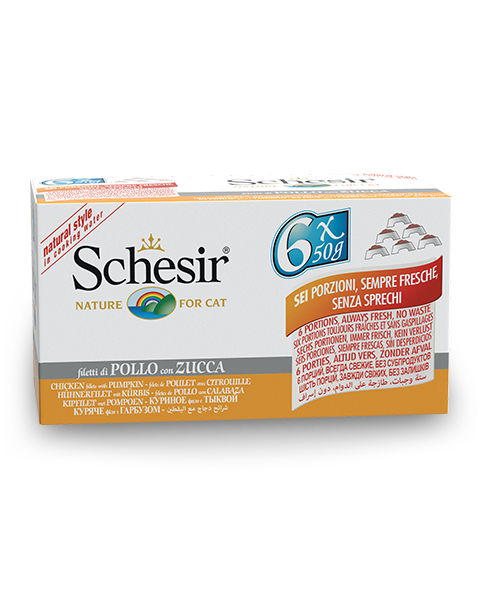 Schesir Multipack Lata Filetes De Pollo Con Calabaza Comida Húmeda Para Gatos 6x50g-2