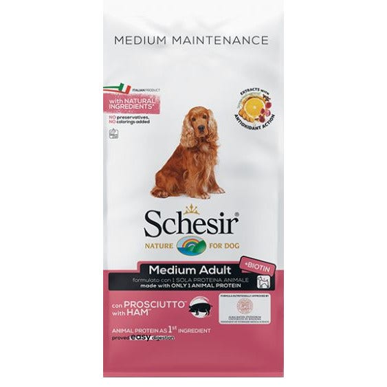 Schesir Jamón Alimento Seco Perros Adultos Tamaño Mediano Bolsa 12 Kg-2