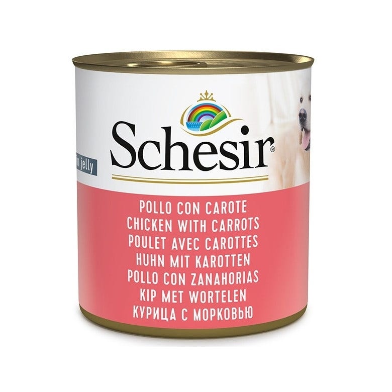 Schesir Pollo Con Zanahorias Comida Húmeda Perros Adultos Lata 285g-4