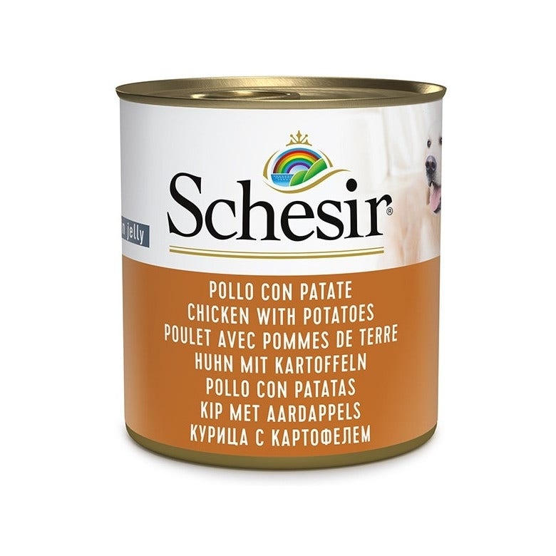 Schesir Pollo Con Patatas Comida Húmeda Perros Adultos Lata 285g-4