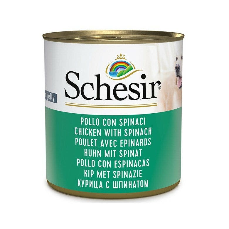 Schesir Pollo Con Espinacas Comida Húmeda Perros Adultos Lata 285g-1