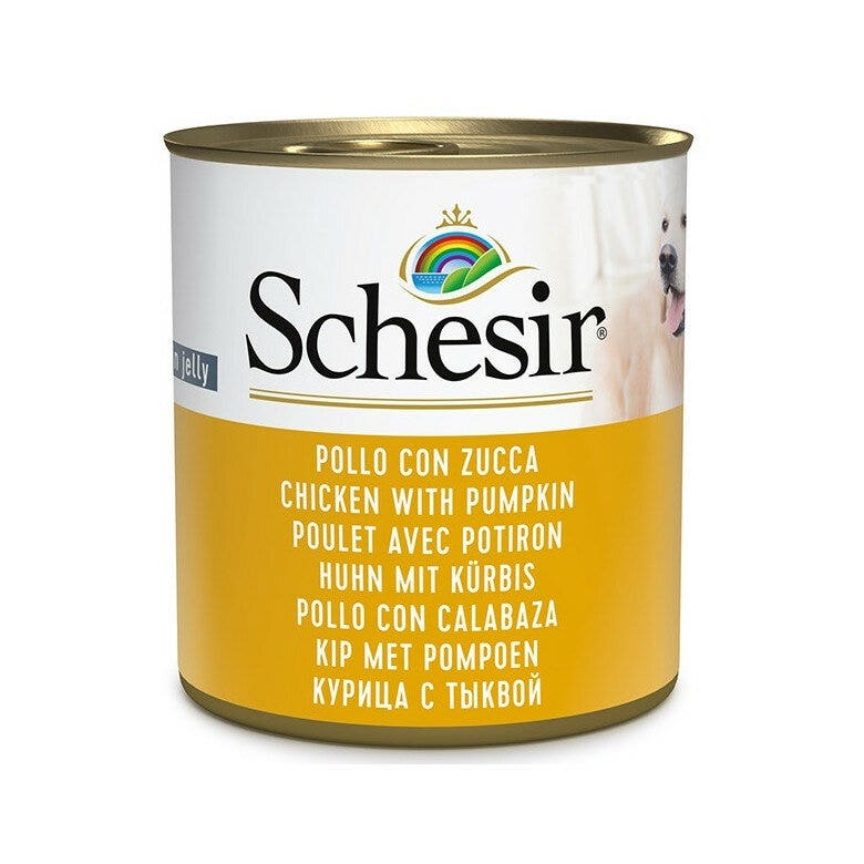 Schesir Pollo Con Calabaza Comida Húmeda Perros Adultos Lata 285g-1
