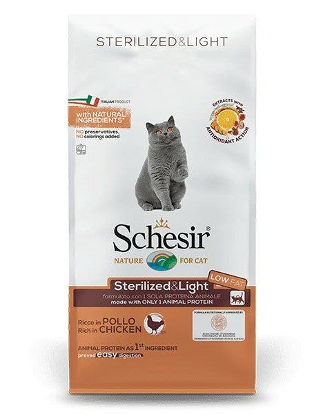 Schesir Croquetas Esterilizadas&Light con Pollo para Gatos Adultos Bolsa 10kg-2