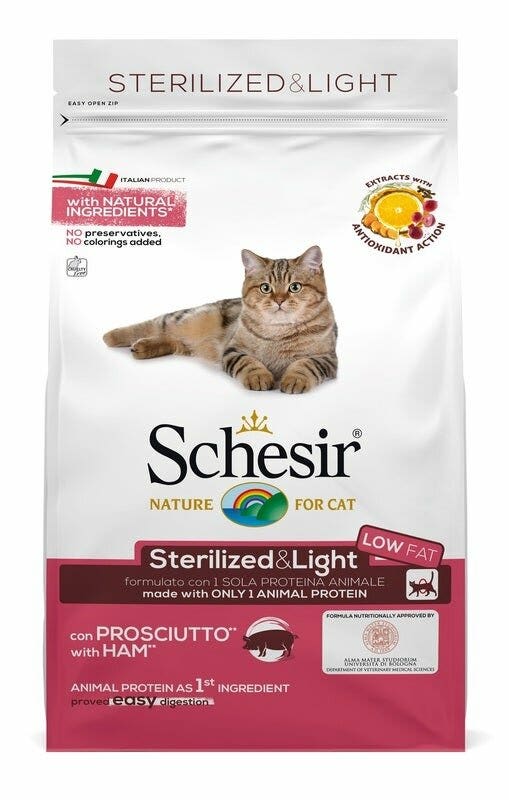 Schesir Croquetas Esterilizadas&Light con Jamón para Gatos Adultos Bolsa 400g-2