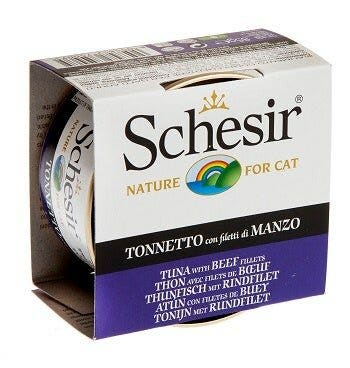 Schesir Atún con Filetes de Ternera Comida Húmeda para Gatos Adultos Lata 85g-2