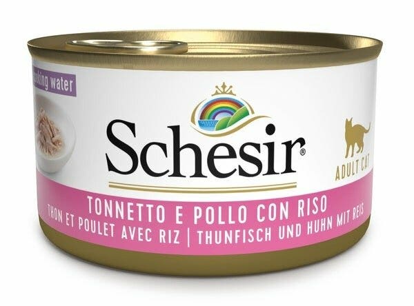 Schesir Comida Húmeda de Atún con Pollo y Arroz para Gatos Adultos Lata 85g-2