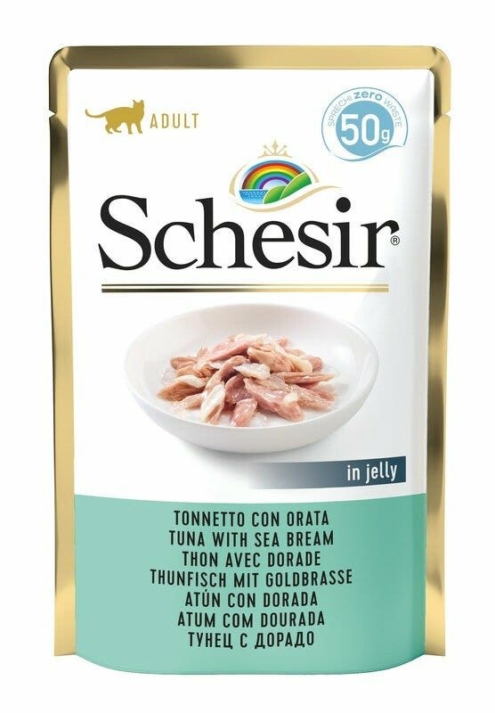 Schesir Comida Húmeda para Gatos Adultos Atún Con Dorada Sobre 50g-2