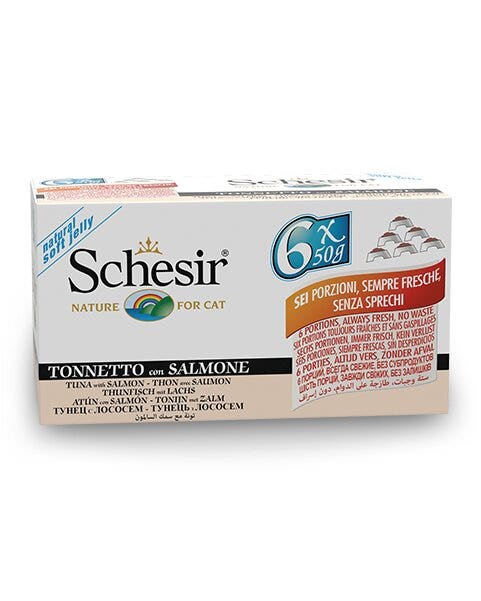 Schesir Atún Con Salmón Comida Húmeda Gatos Adultos Multipack 6x50g-3