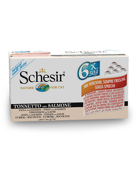 Schesir Atún Con Salmón Comida Húmeda Gatos Adultos Multipack 6x50g-2