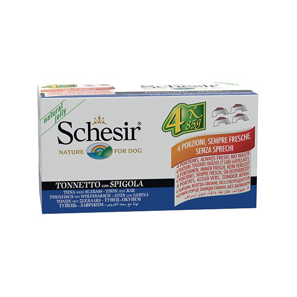 Schesir Multipack Atún Con Lubina Comida Húmeda Para Perros 4x85g-2