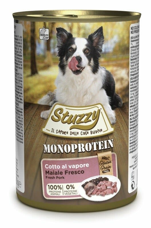 Stuzzy Monoproteína de Cerdo Comida Húmeda para Perros Adultos Tarro 400g-2