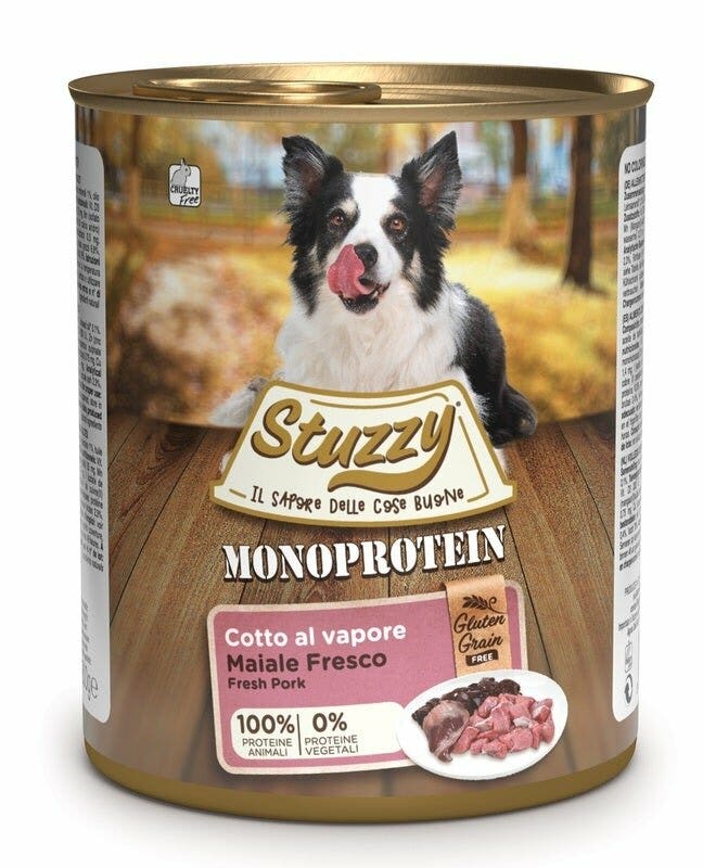 Stuzzy Monoproteína de Cerdo Comida Húmeda para Perros Adultos Tarro 800g-2
