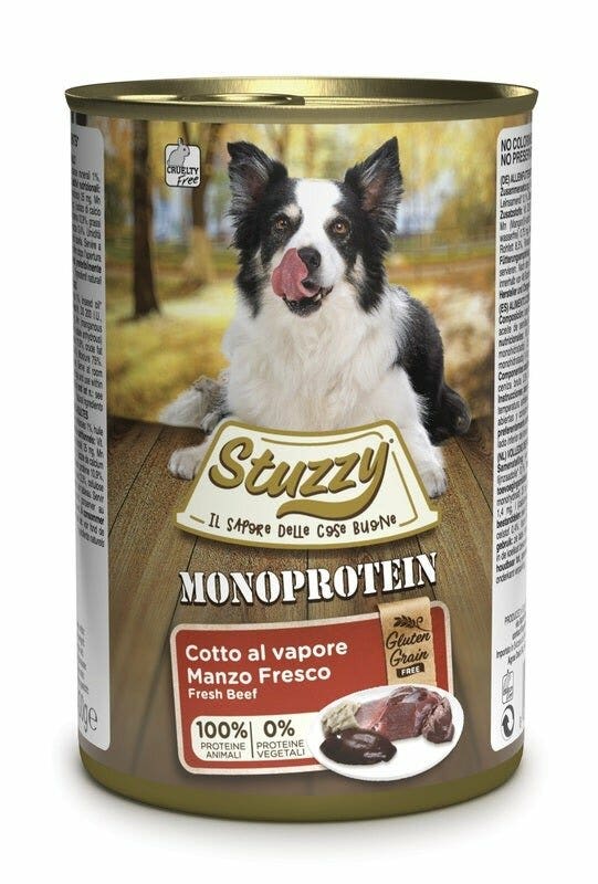 Stuzzy Monoproteína de Carne de Vacuno Comida Húmeda para Perros Adultos Tarro 400g-2