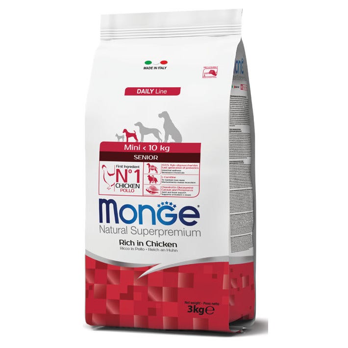 Monge Rich In Chicken Senior Alimento Seco Para Perros De Edad Avanzada Tamaño Pequeño Bolsa 3 Kg-1