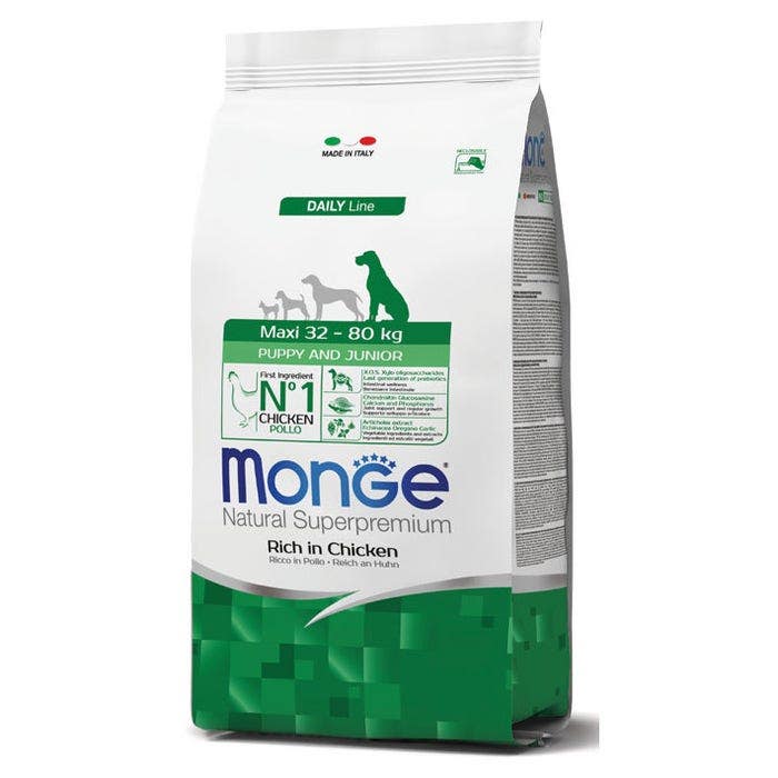 Monge Rich In Chicken Alimento Seco Para Perros Cachorros Tamaño Grande Bolsa 12 Kg-1