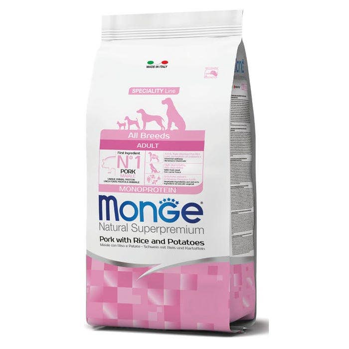 Monge Cerdo Arroz Y Patatas Alimento Seco Para Perros Adultos Bolsa 12 Kg-1