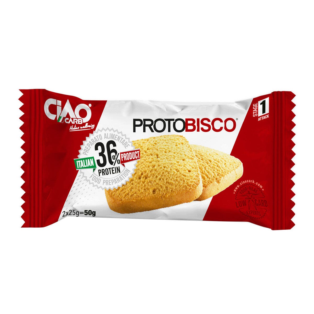 Ciao Carb Stage 1 Protobisco Galleta Proteica Vainilla y Limón 2x25g-1
