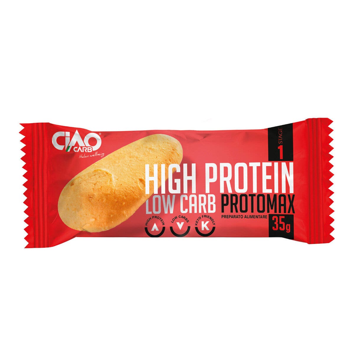 Ciao Carb Stage 1 Protomax Galleta Proteica Sabor Cacao 35g-1