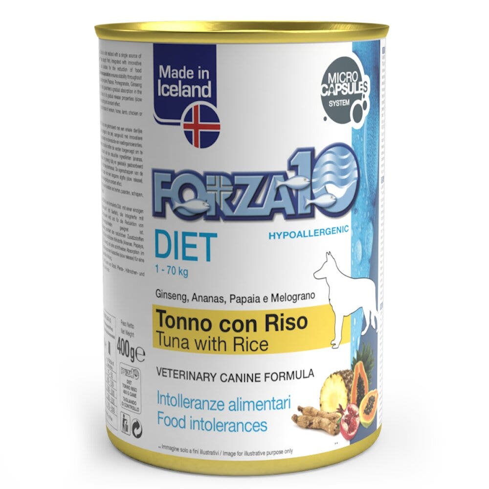 Forza10 Diet Comida Húmeda de Atún y Arroz para Perros Adultos Tarro 400g-1